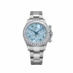 Rolex Daytona 116576TBR Platinum Ice Blue Arabic Dial Diamond Baguette Bezel