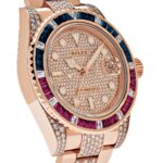 Rolex GMT-Master II 126755SARU Rose Gold Sapphire and Ruby Diamond Pave - Image 3