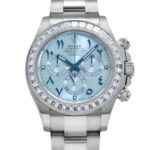 Rolex Daytona 116576TBR Platinum Ice Blue Arabic Dial Diamond Baguette Bezel - Image 4