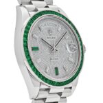 Rolex Day-Date 40 228396TEM Platinum Diamond Dial Emerald Bezel - Image 4