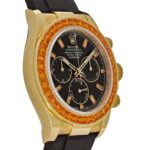 Rolex Daytona 116588SACO Yellow Gold Orange Sapphire Bezel Black Diamond Dial - Image 3