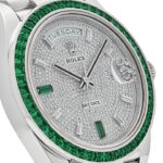 Rolex Day-Date 40 228396TEM Platinum Diamond Dial Emerald Bezel - Image 2