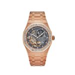 Audemars Piguet Royal Oak 15412OR.ZZ.1220OR.01 Double Balance Wheel Openworked Rose Gold Baguette Bezel (2021)