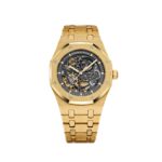 Audemars Piguet Royal Oak 15407BA.OO.1220BA.01 Double Balance Wheel Yellow Gold Openworked Dial